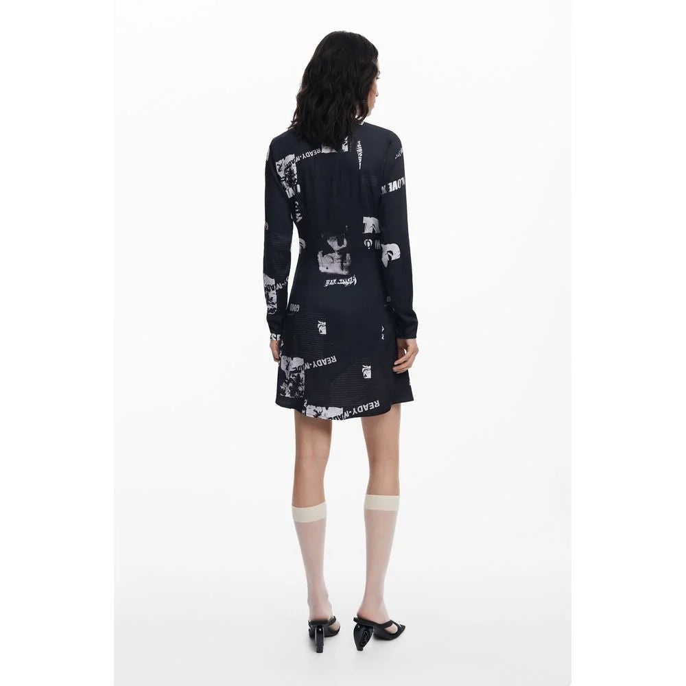 Desigual Black Elastane Dress - Dresses
