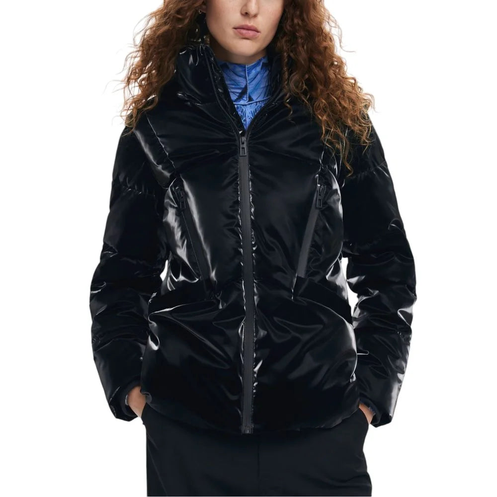 Desigual Black Polyester Coat - IT44|L