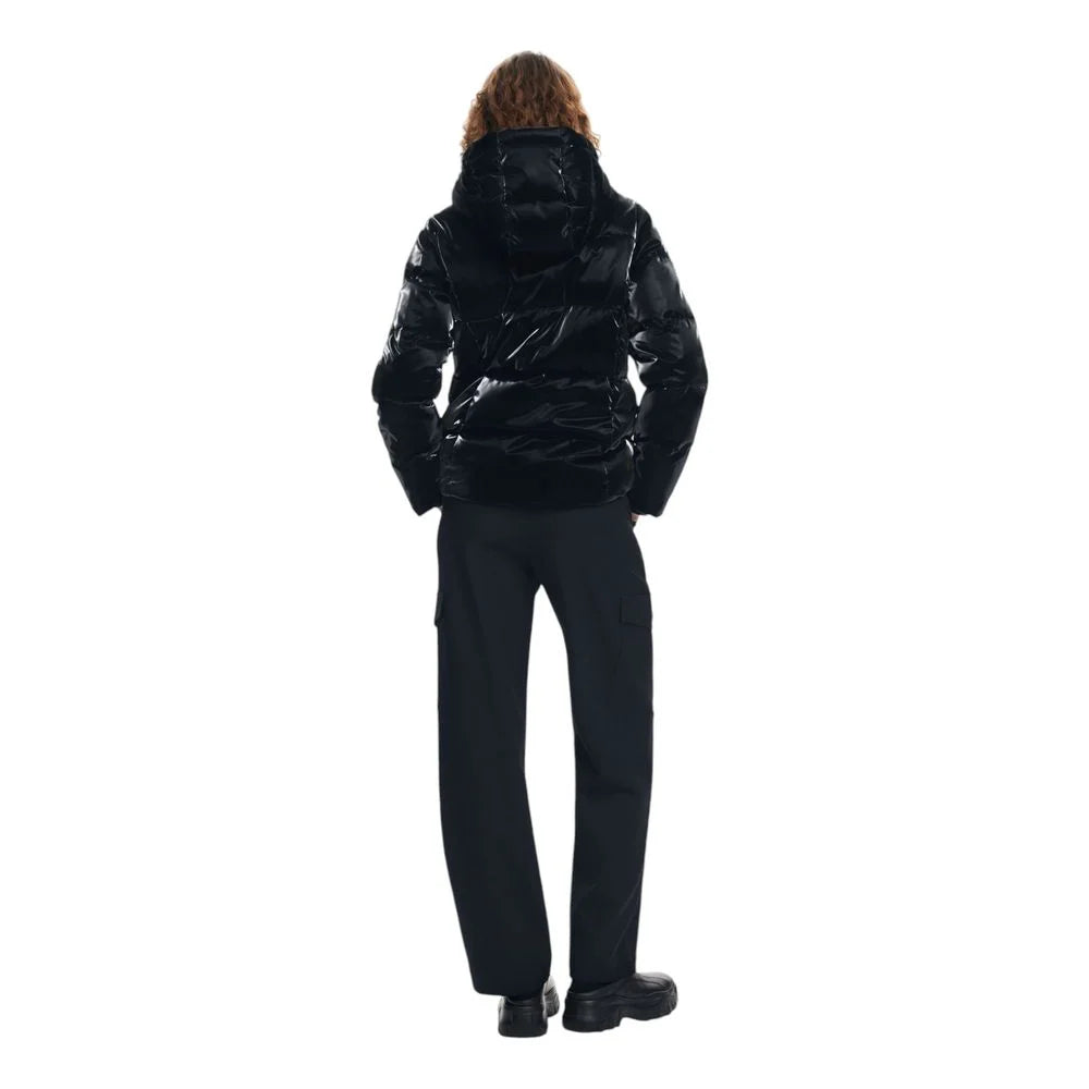 Desigual Black Polyester Coat - IT44|L