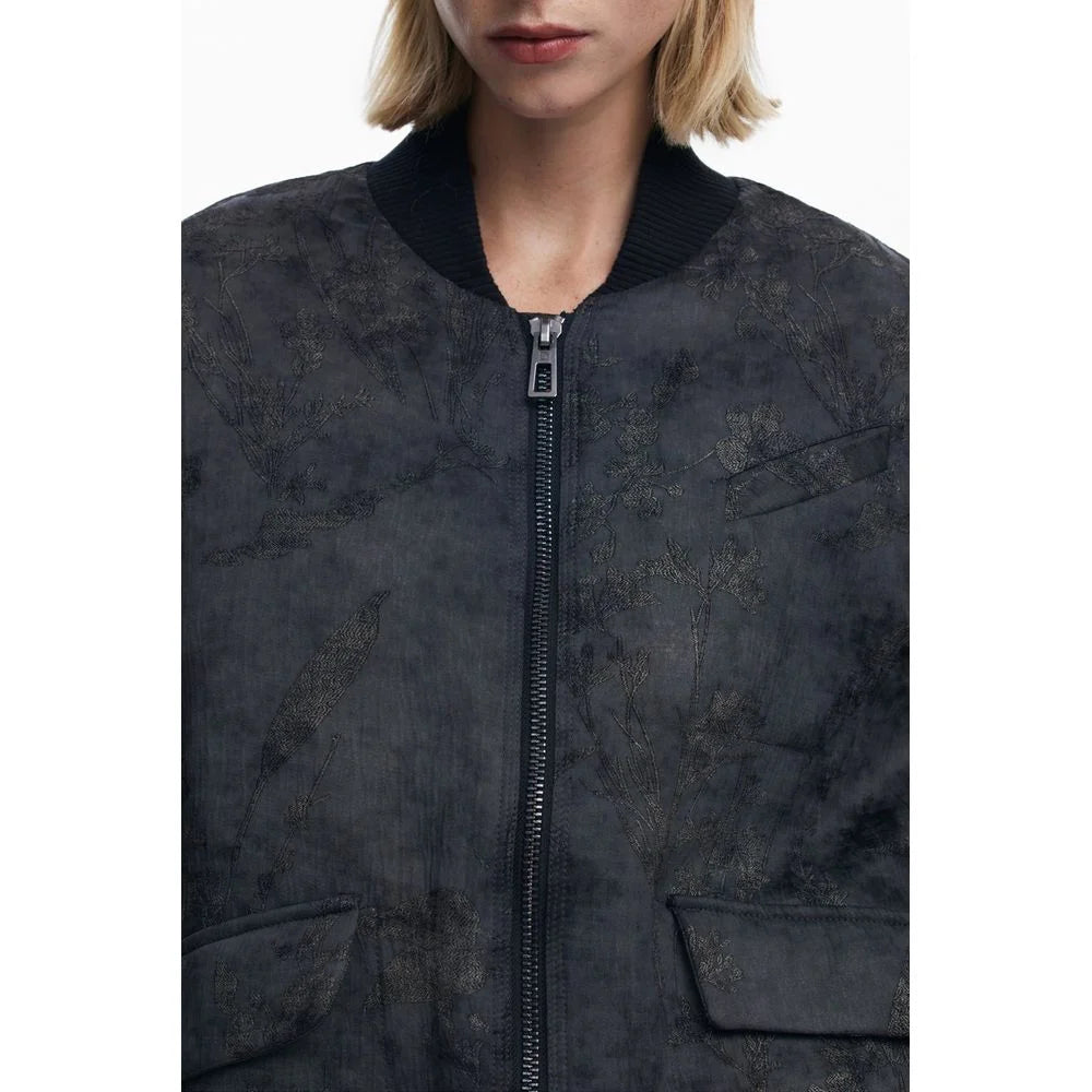 Desigual Black Polyester Women Jacket - Bomber Jackets