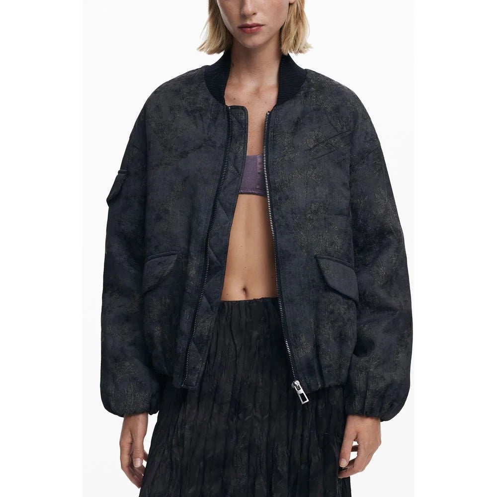 Desigual Black Polyester Women Jacket - Bomber Jackets
