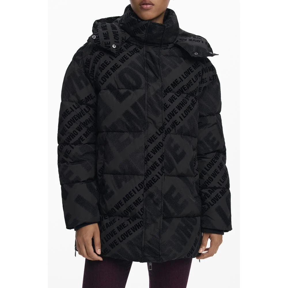 Desigual Black Polyester Women Jacket - Windbreakers