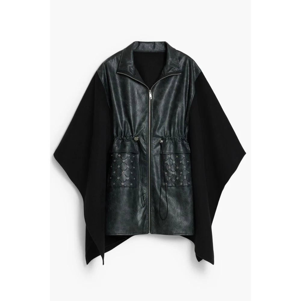 Desigual Black Polyester Women Poncho - One Size