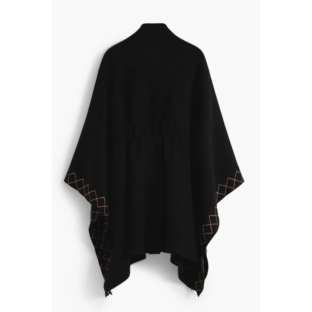 Desigual Black Polyester Women Poncho - One Size