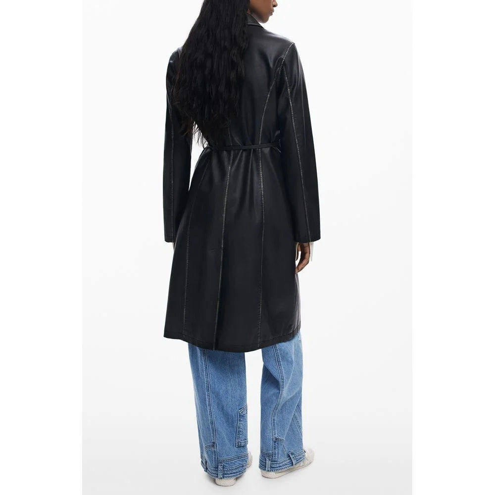 Desigual Black Polyethylene Women Coat - S