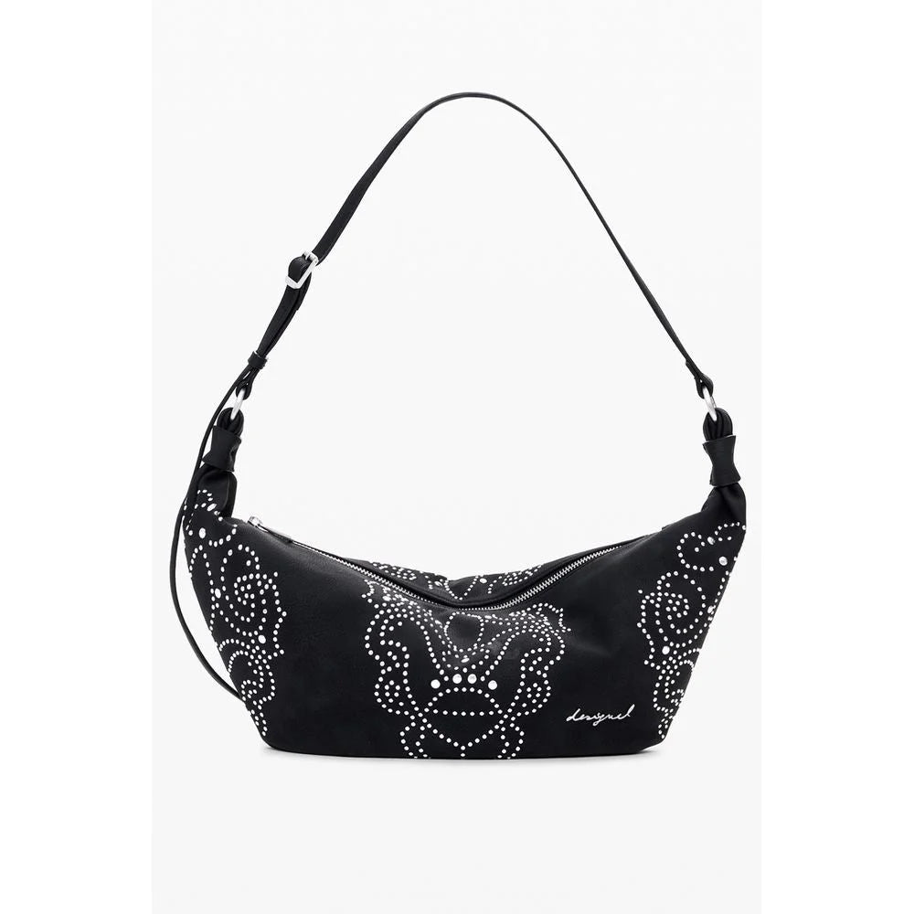Desigual Black Polyethylene Women Handbag - Half-Moon Bags