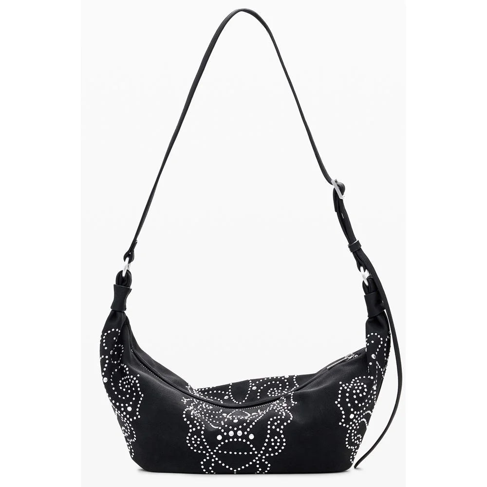 Desigual Black Polyethylene Women Handbag - Half-Moon Bags