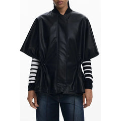 Desigual Black Polyethylene Women Poncho - One Size