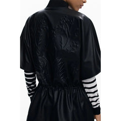 Desigual Black Polyethylene Women Poncho - One Size