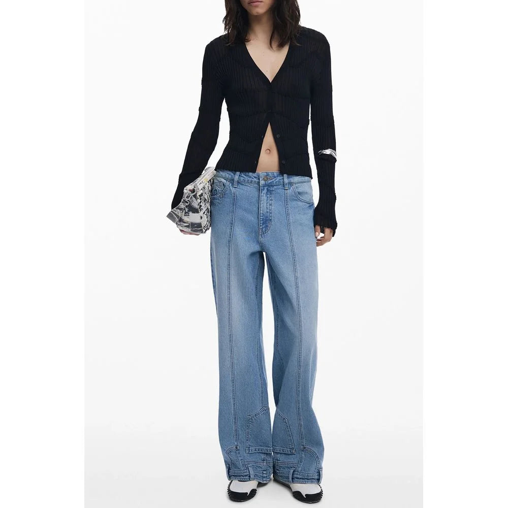 Desigual Black Viscose Women Cardigan - XL