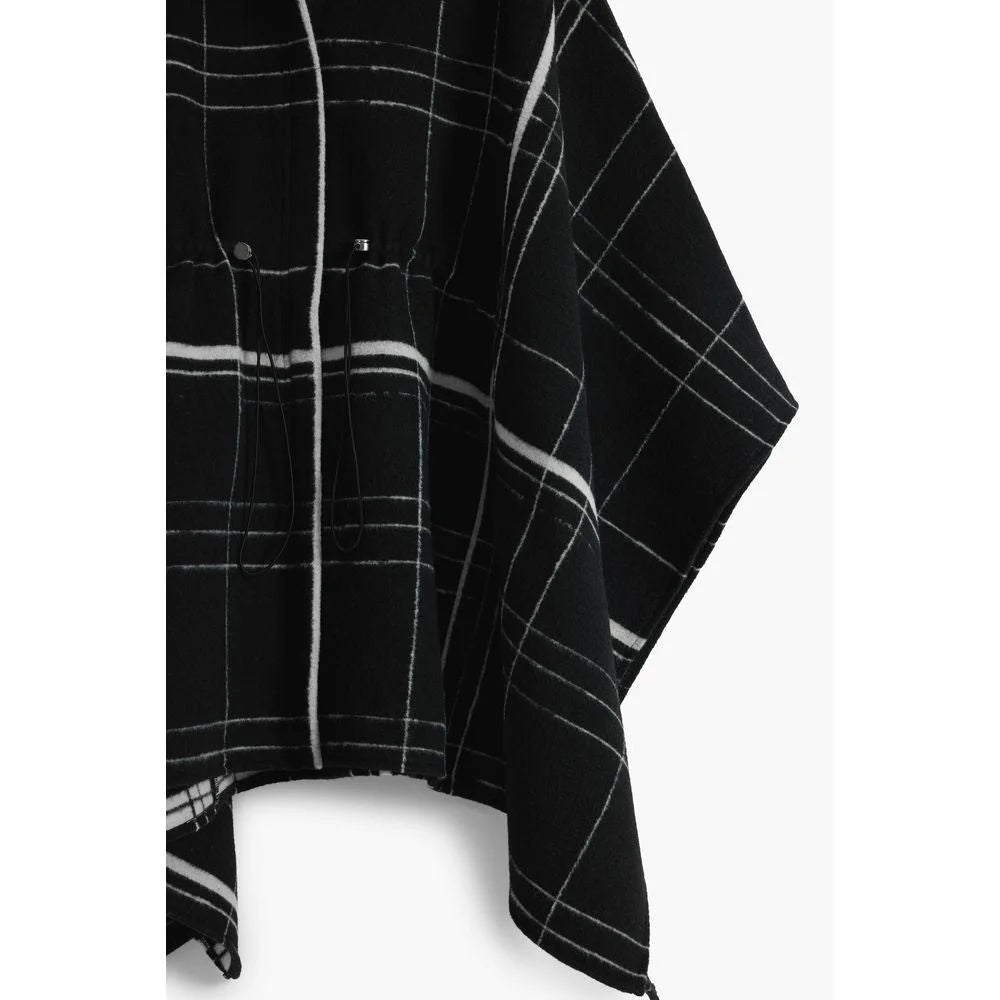 Desigual Black Wool Women Poncho - One Size