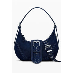 Desigual Blue Cotton Women Handbag - Half-Moon Bags