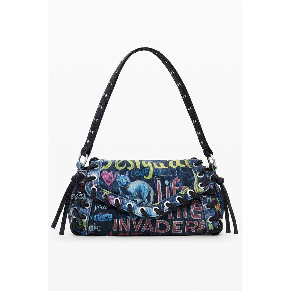 Desigual Blue Cotton Women Handbag - Shoulder Bags