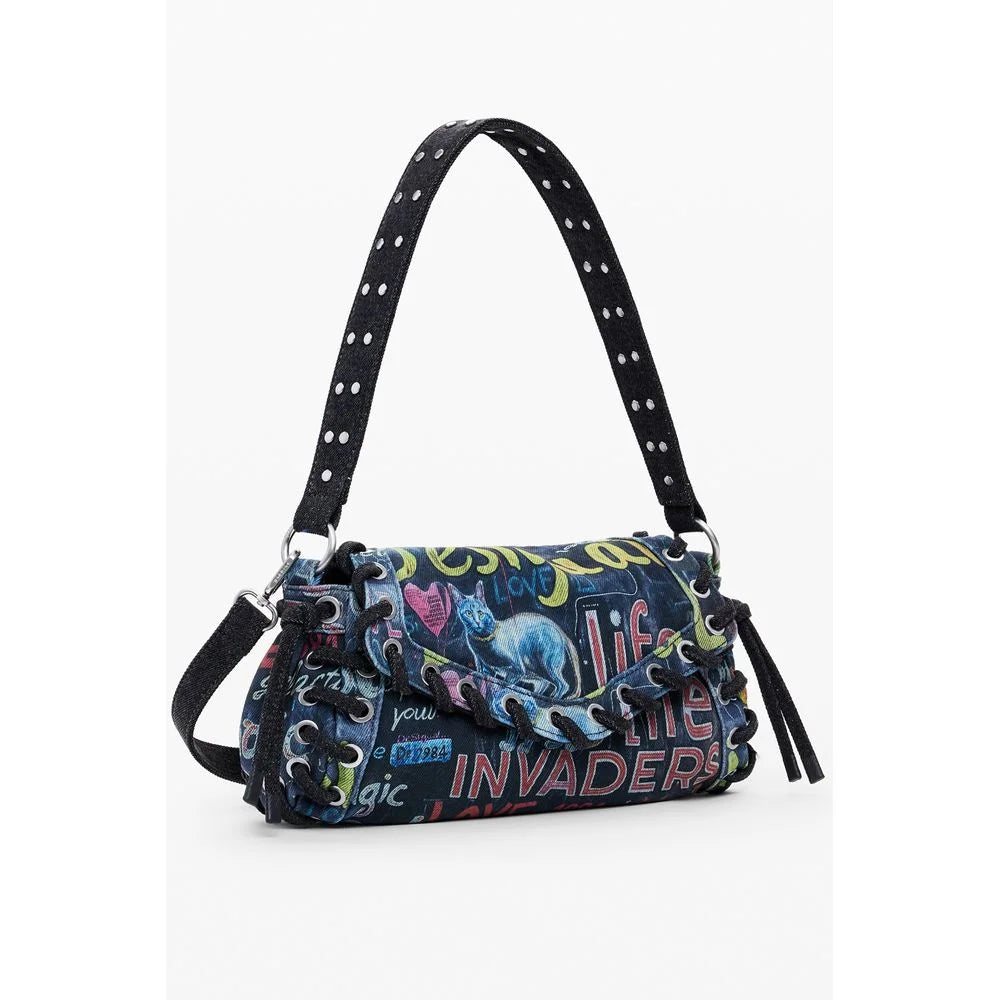 Desigual Blue Cotton Women Handbag - Shoulder Bags