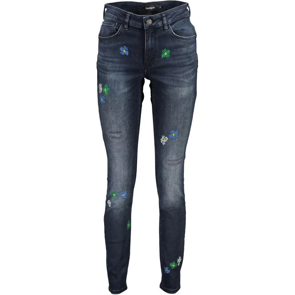 Desigual Blue Cotton Women Jeans - IT36|XXS - Jeans