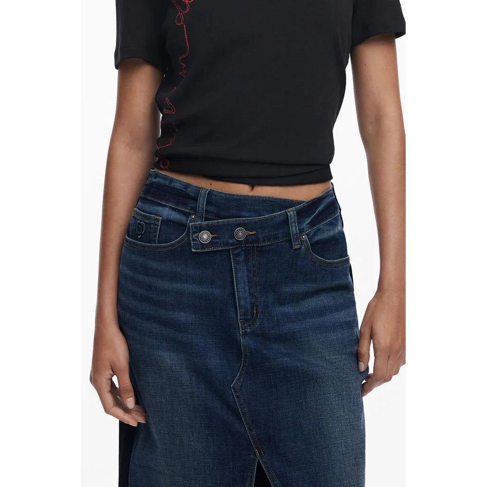 Desigual Blue Cotton Women Skirt - XS