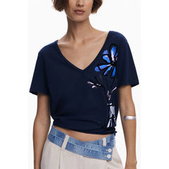 Desigual Blue Cotton Women T-Shirt - T-Shirts