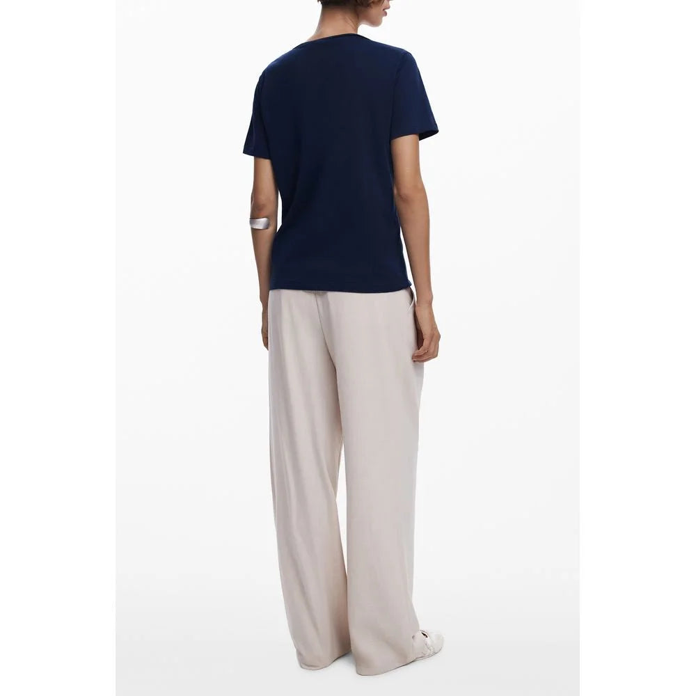 Desigual Blue Cotton Women T-Shirt - T-Shirts