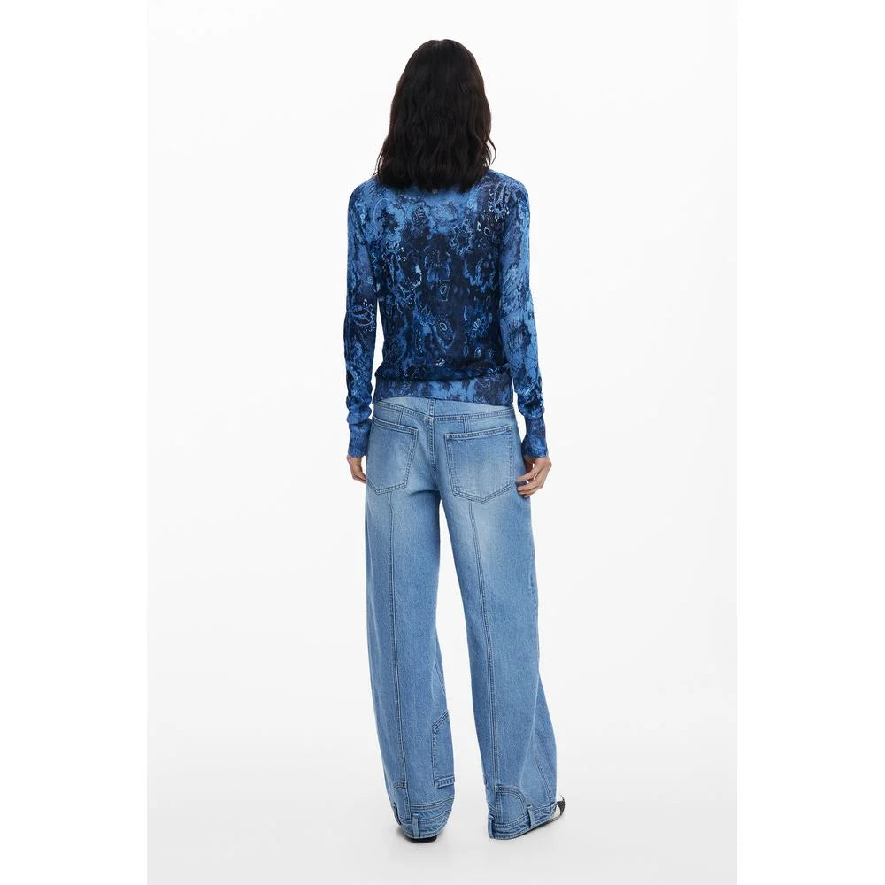 Desigual Blue Viscose Women Sweater - XS - Cardigans