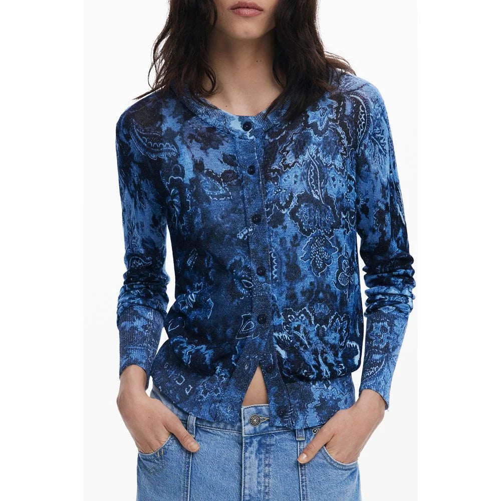 Desigual Blue Viscose Women Sweater - XS - Cardigans