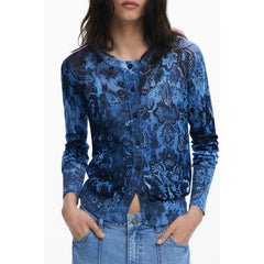 Desigual Blue Viscose Women Sweater - XS - Cardigans