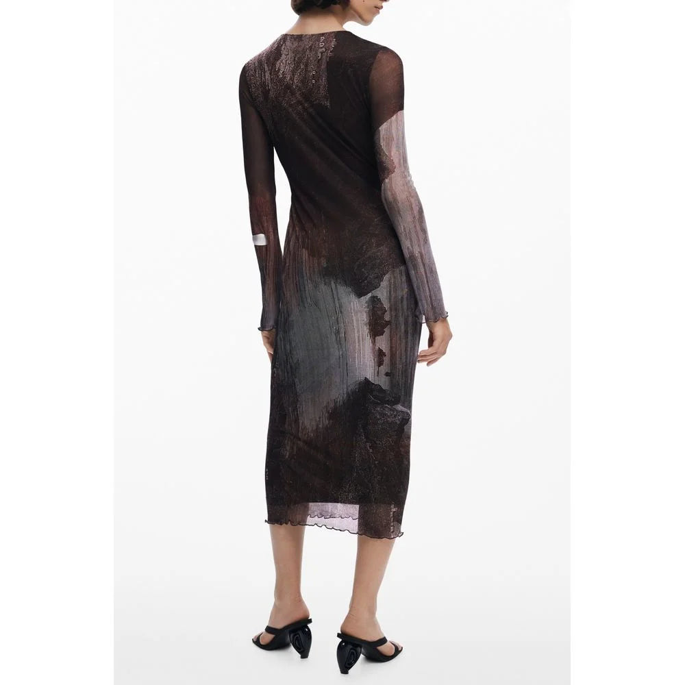 Desigual Brown Polyester Women Dress