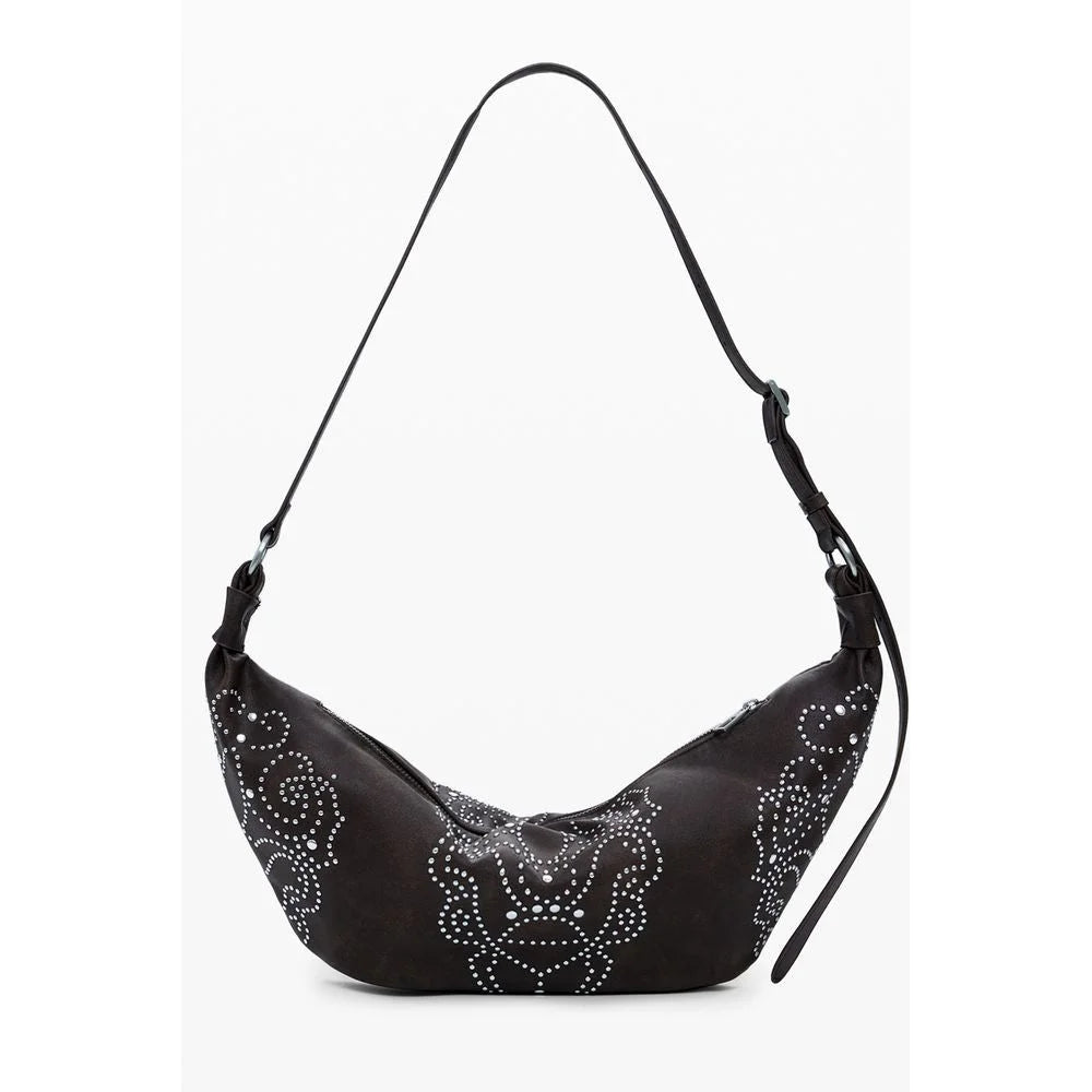 Desigual Brown Polyethylene Women Handbag - Half-Moon Bags