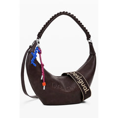 Desigual Brown Polyethylene Women Handbag - Half-Moon Bags