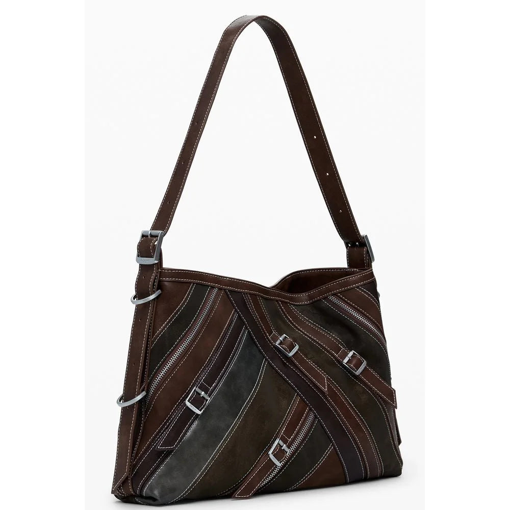 Desigual Brown Polyethylene Women Handbag - Shoulder Bags