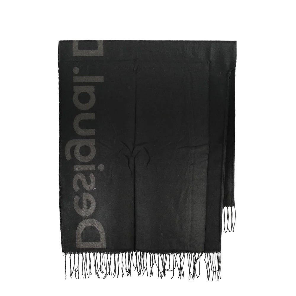 Desigual Chic Contrast Detail Poncho in Timeless Black - One Size - Ponchos