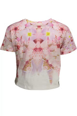 Desigual Chic Pink Embroidered Cotton Tee - M - T-Shirts