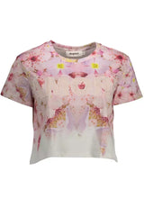 Desigual Chic Pink Embroidered Cotton Tee - M - T-Shirts