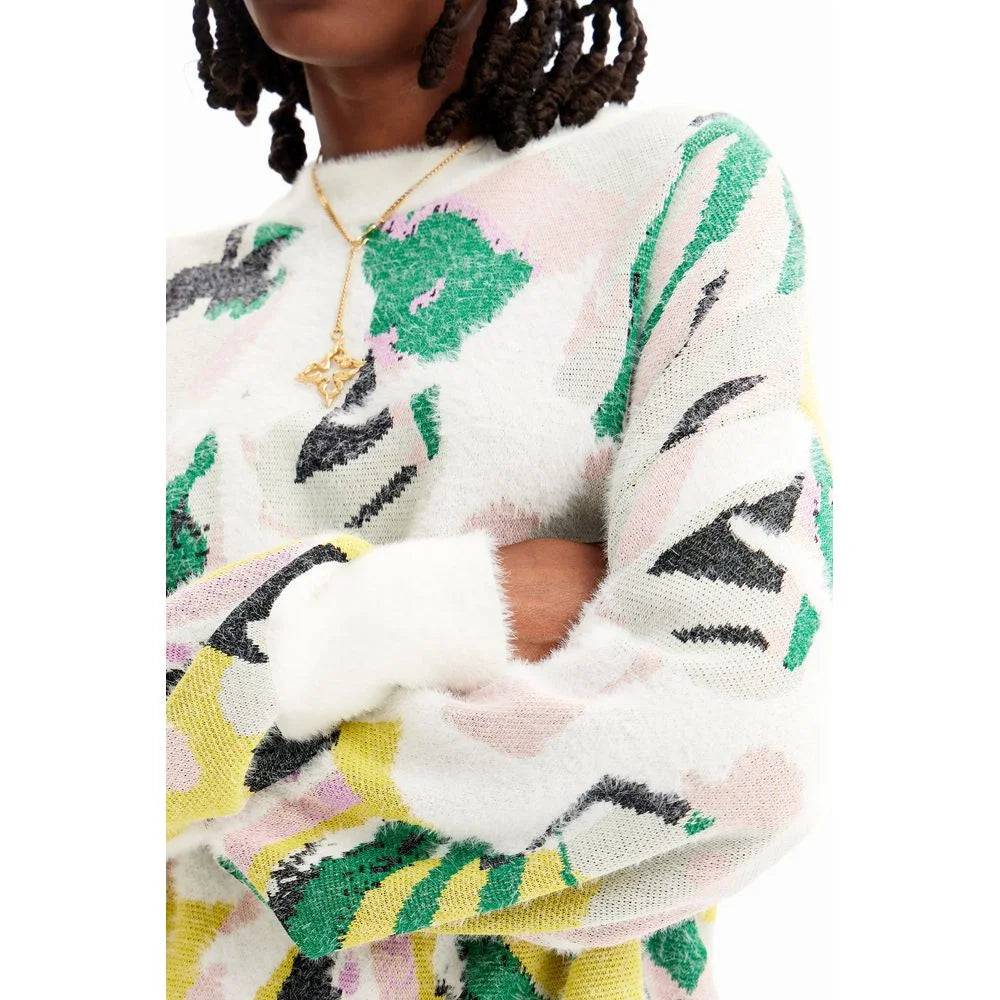 Desigual Cream Polyamide Sweater - IT44|L