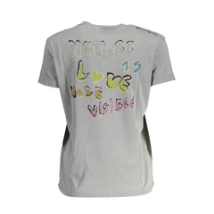 Desigual Gray Cotton Women T-Shirt - T-Shirts
