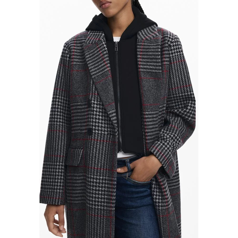 Desigual Gray Wool Women Coat - Overcoats