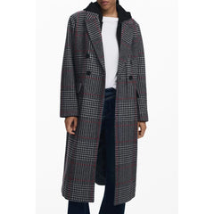 Desigual Gray Wool Women Coat - Overcoats