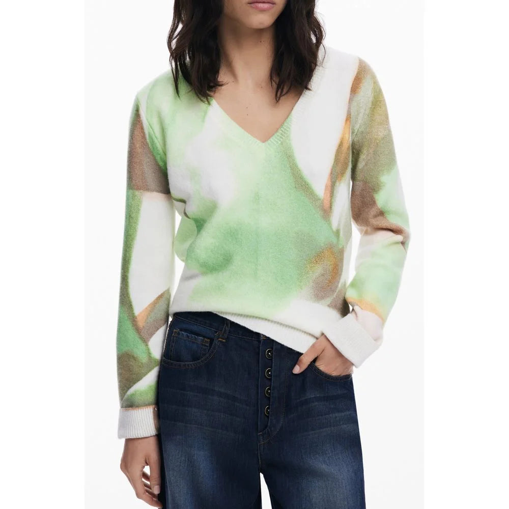 Desigual Green Elastane Sweater - Sweaters