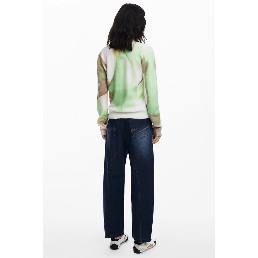 Desigual Green Elastane Sweater - Sweaters