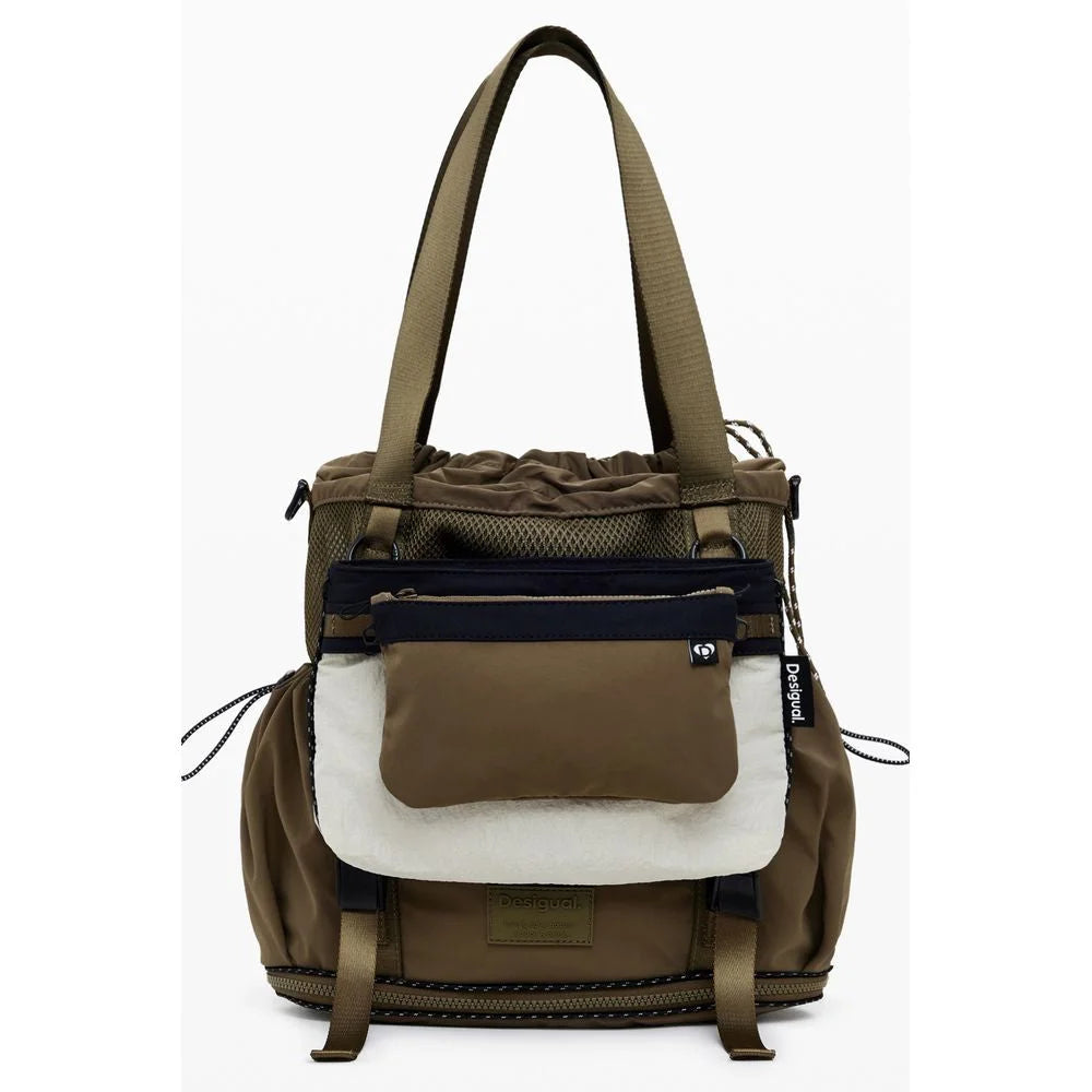 Desigual Green Polyester Women Convertible Handbag - Convertible Bags