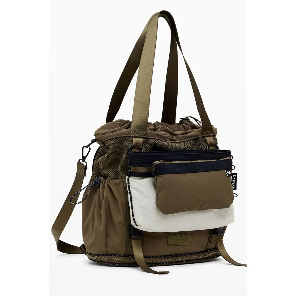 Desigual Green Polyester Women Convertible Handbag - Convertible Bags