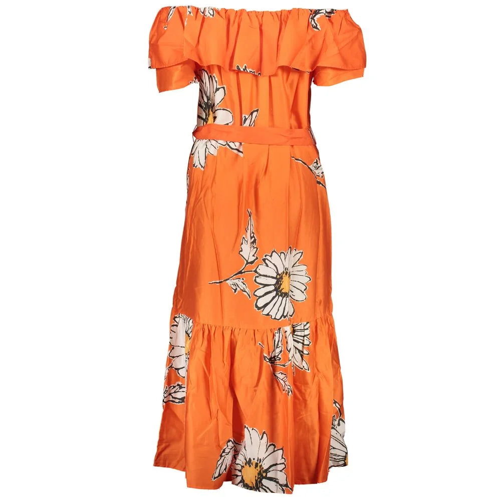Desigual Orange Cotton Dress - Dresses