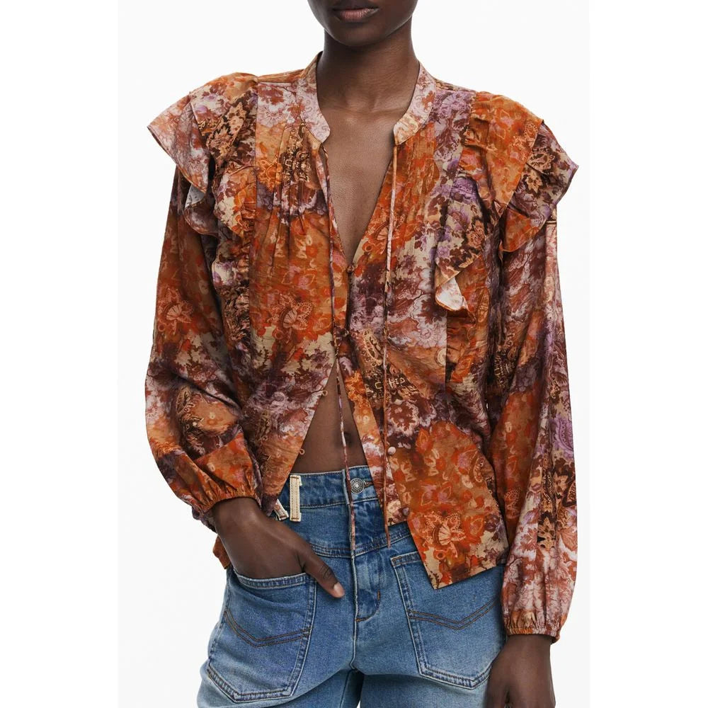 Desigual Orange Viscose Women Shirt - Shirts