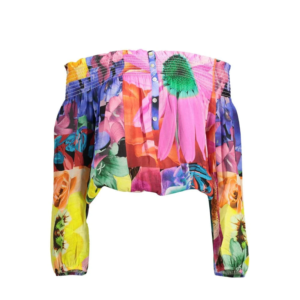 Desigual Pink Viscose T-Shirt - XXL