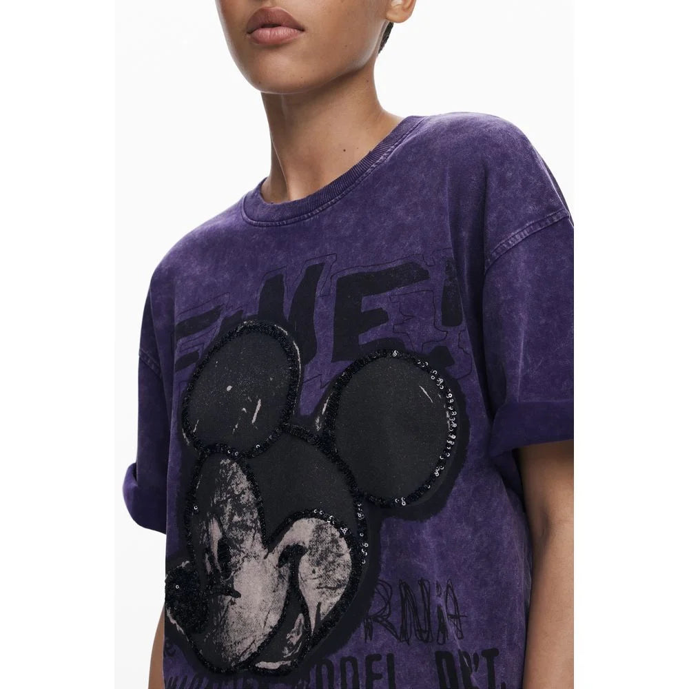 Desigual Purple Cotton Women T-Shirt - M