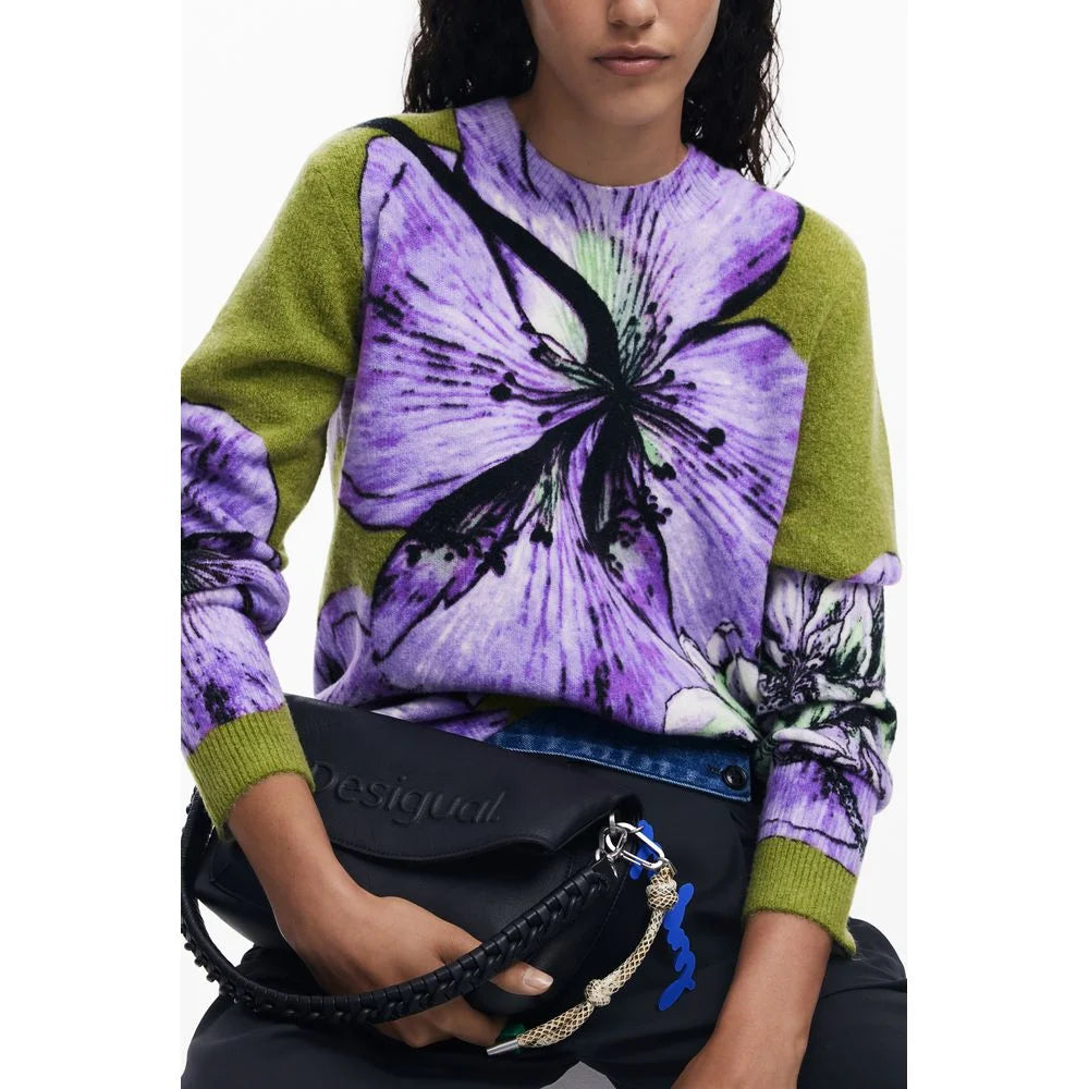 Desigual Purple Elastane Women Sweater - XS