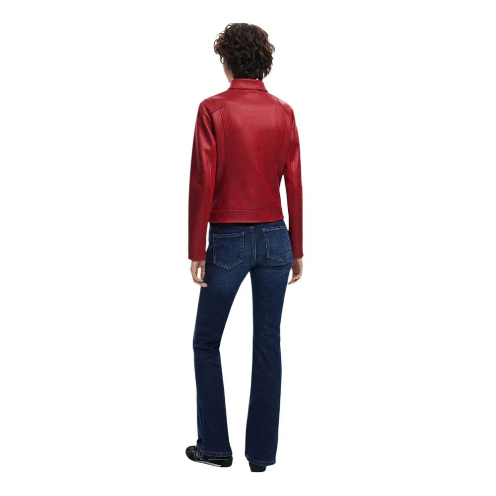 Desigual Red Polyester Bomber - IT40|S