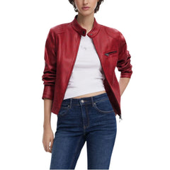Desigual Red Polyester Bomber - IT40|S