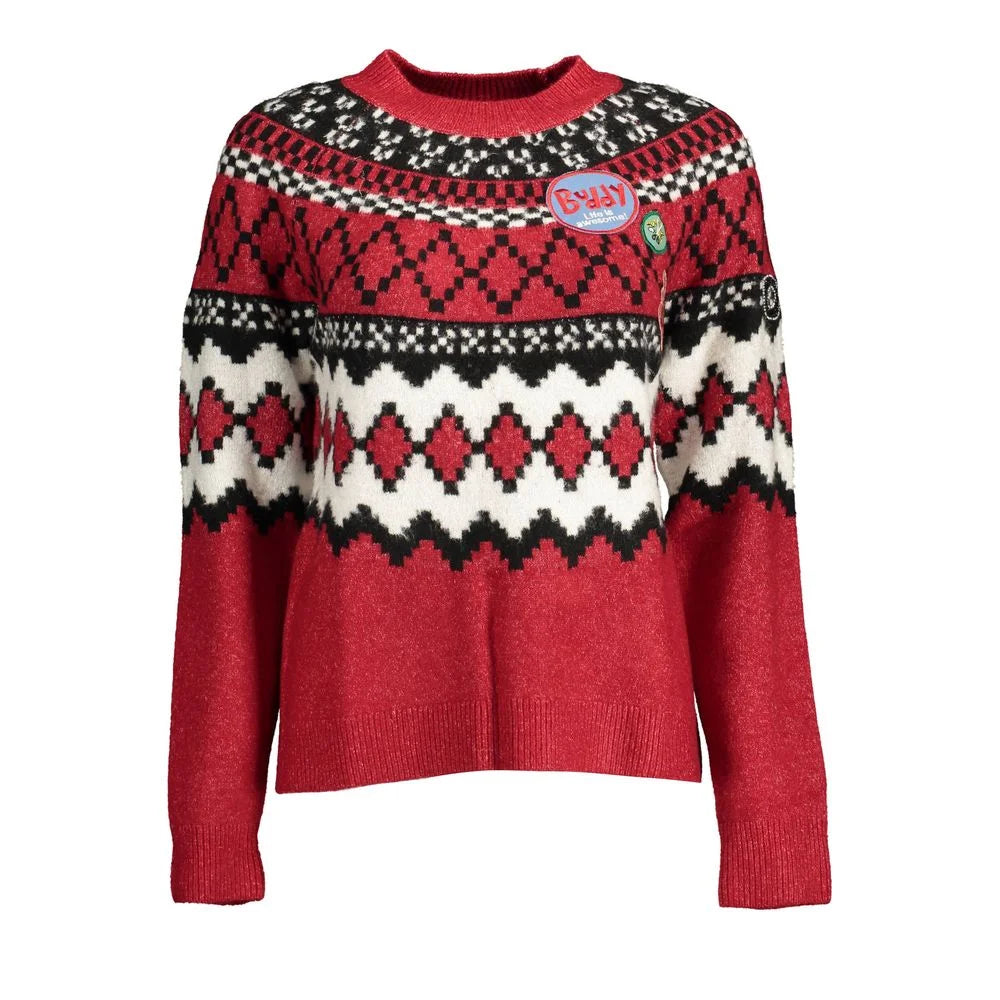 Desigual Red Polyester Sweater - Sweaters