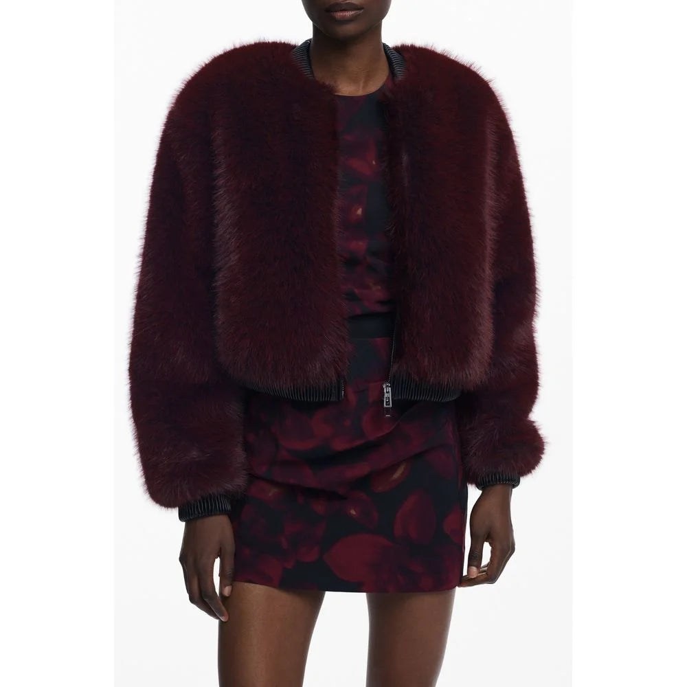 Desigual Red Polyester Women Jacket - Coats & Jackets