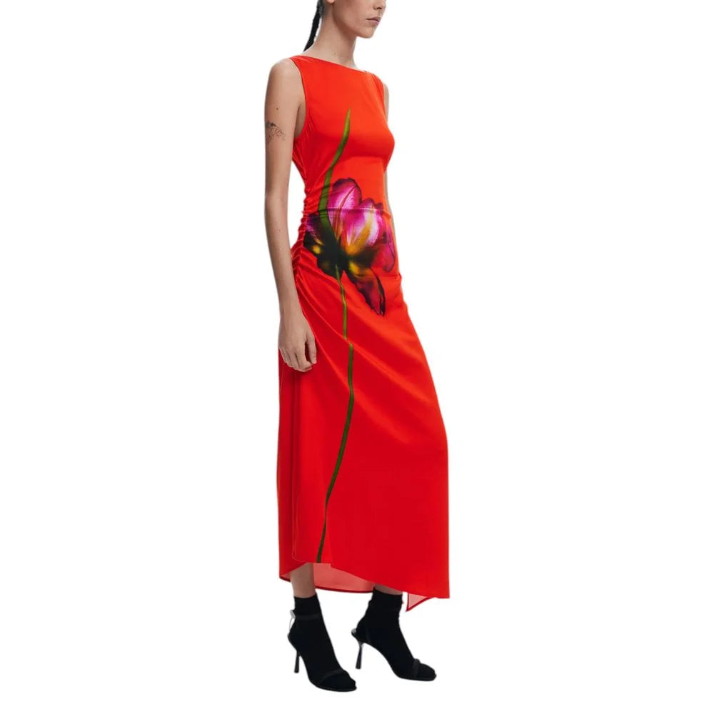 Desigual Red Viscose Long - IT38|XS - Dresses